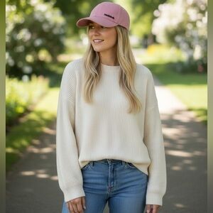 Reebok• Classic Pastel Pink Baseball Hat with Unique Metal Logo